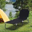 Chaise de piscine pliante - Chaise de patio noire réglable et légère avec structure en acier