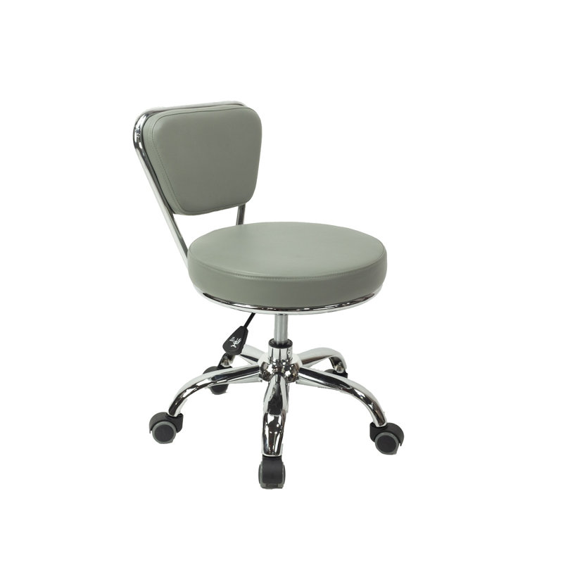 Dayton Backed Adjustable Height Ergonomic Lab Stool, Storm Gray
