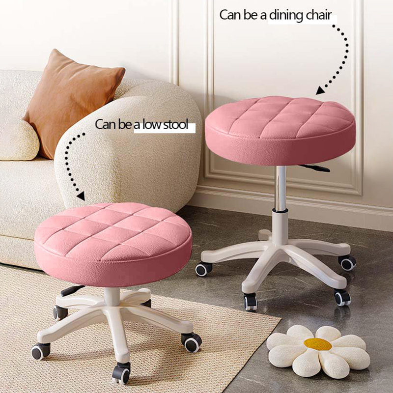 Tabouret à roulettes, Rose