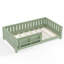 Lit simple avec bibliothèque intégrée et garde-corps de sécurité, lit de rangement, mobilier de chambre, vert-129752320