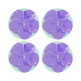 Hibiscus Vegan Leather Round Pebble Placemat