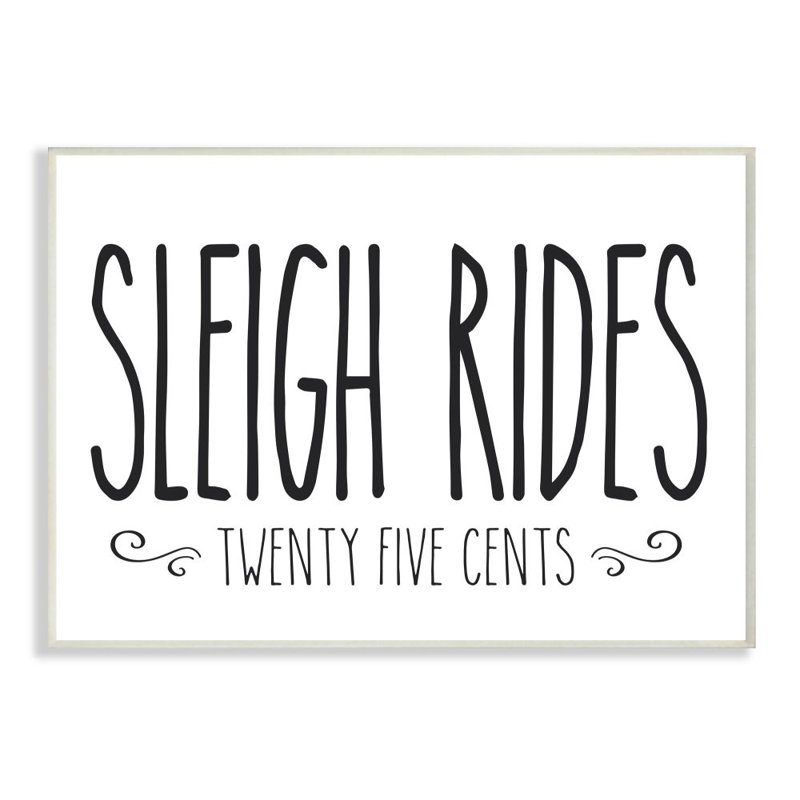 Sleigh Rides - impression d'art textuel, Plaque murale, H 10 po x l 15 po