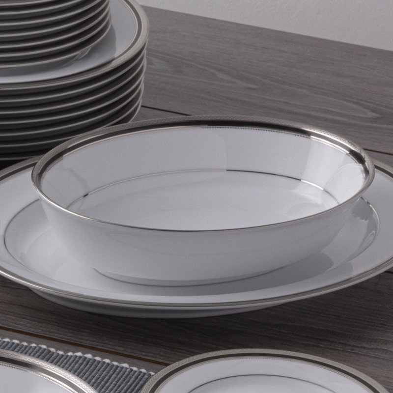 Bol de service ovale Noritake Austin Platinum, 9 3/4 po, 32 oz