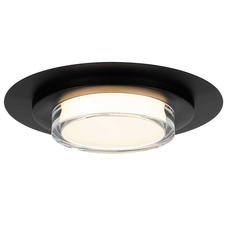 Plafonnier DEL carré noir intégré de 40,6 cm (16 po), haute luminosité (13 000 lumens à 25 W), 3 températures de couleur sélectionnables (3 000 K, 4 000 K et 5 000 K), intensité variable, diffuseur en acrylique gravé pour une diffusion uniforme de la lumière.