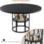 47 po, table ronde de 47 po pour 4 à 6 personnes, table de cuisine moderne avec tablette de rangement et cadre en métal pour salle à manger, salon, bureau, appartement-743614786