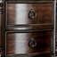 Ensemble de chambre à coucher grand lit en cerisier brun et bois doré - Ensemble de 3 pièces avec 2 tables de chevet-131006863