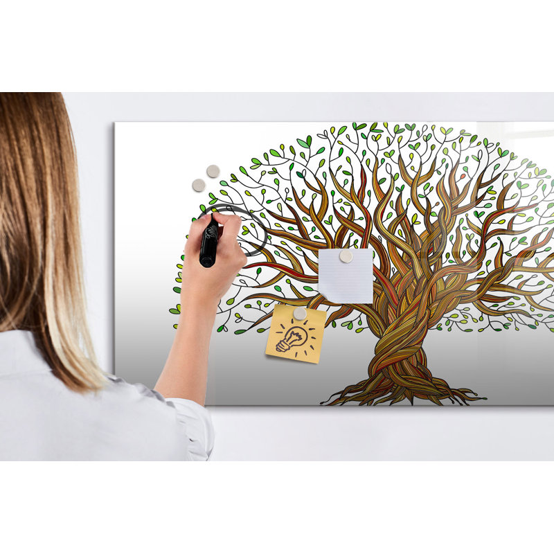 Magnetic Memo Board Whiteboard - 120 x 60 cm - With Marker and Magnets - Root tree