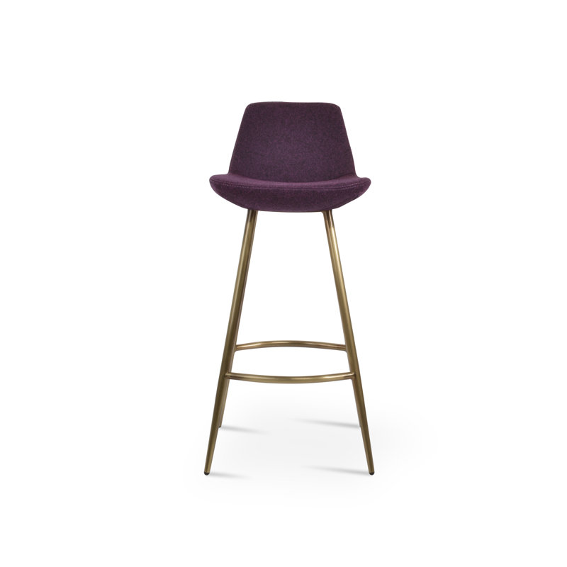 Tabouret de bar et de comptoir Pera Galata en laiton, Marron foncé, Tabouret de bar (siège d'une hauteur de 29 po)