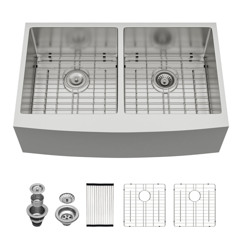 33'' L Double Bowl Stainless Steel Kitchen Sink