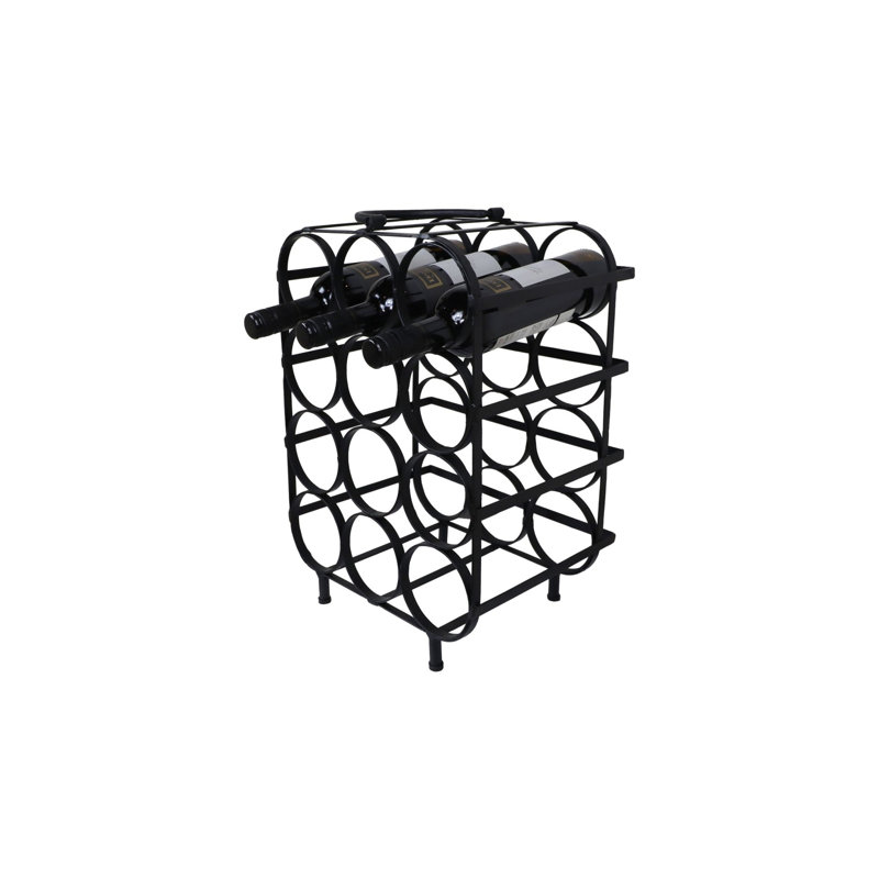 Aldahir 12 Bottle Standard Wine Bottle Rack Black