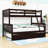 Twin Over Full Bunk Bed With Ladder, Guardrail And Twin Trundle-1382008745