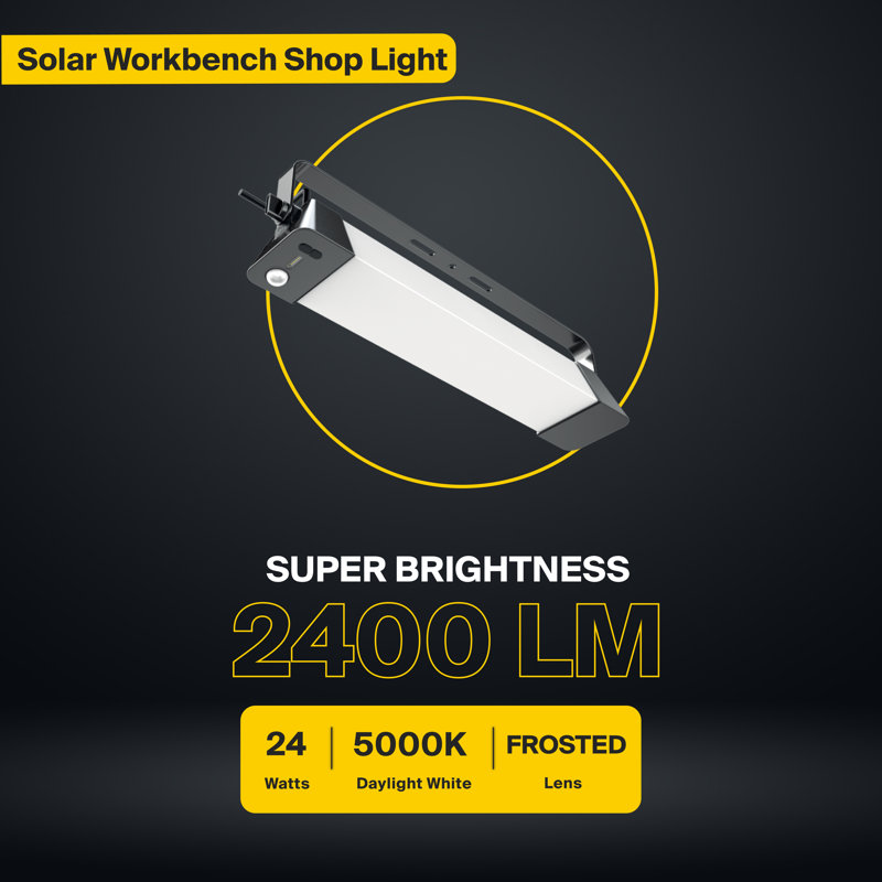 100W Equivalent LED Black Solar Motion Canopy Light w/ USB, 5000K