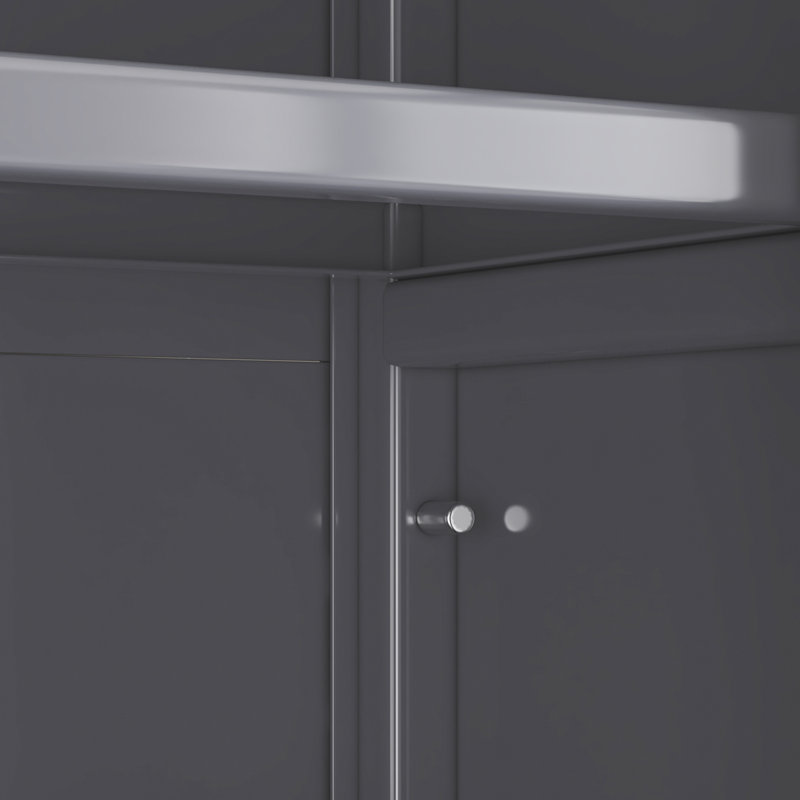 Étagère de cuisine à portes ouvertes Placard de plancher à plafond à plusieurs niveaux Armoire de rangement pour micro-ondes Armoires latérales Armoires de rangement Armoires de rangement de couleur grise