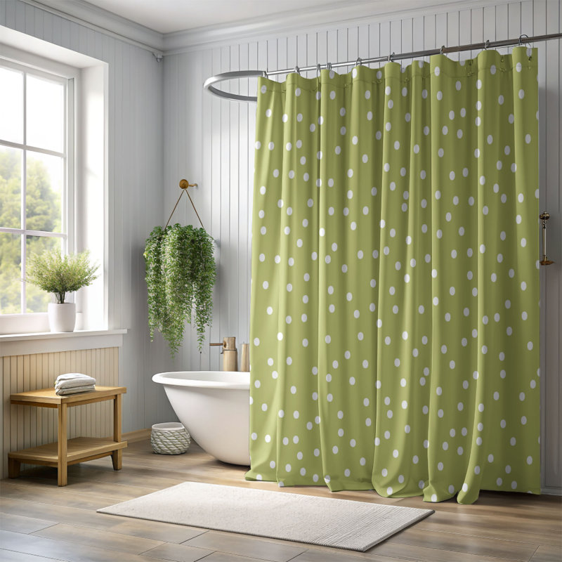 Motif chaleureux - Rideau de douche haut de gamme, H 74 po x l 71 po