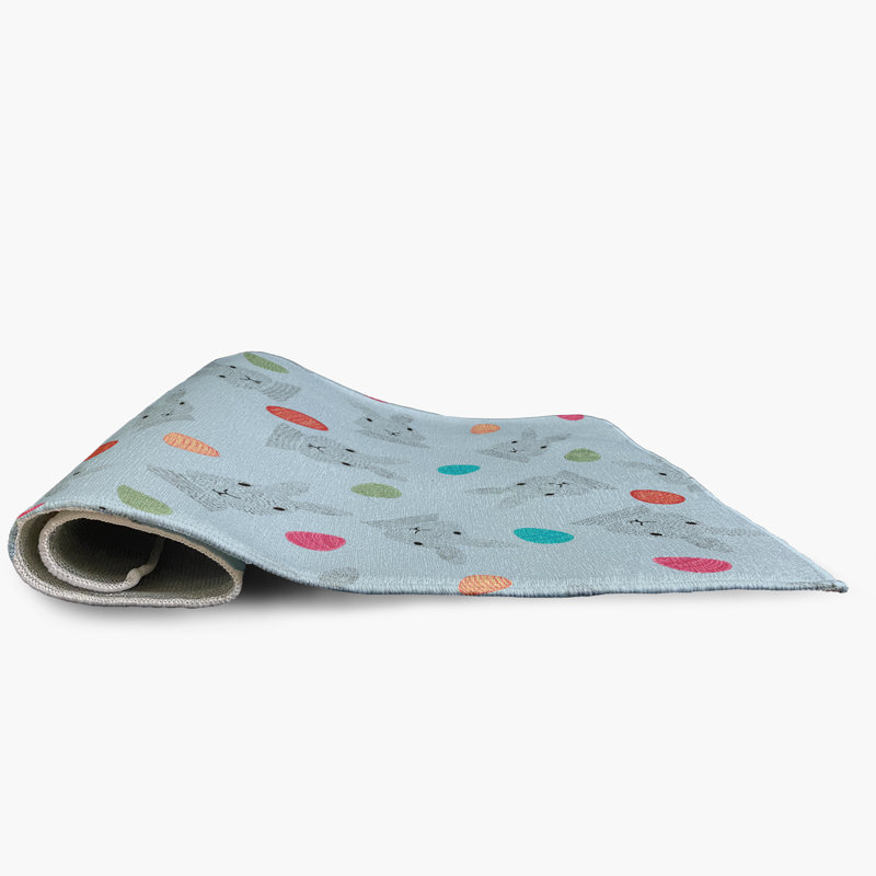 Tapis beige / gris tissé à la machine Elioth, Rectangle 5 pi x 7 pi