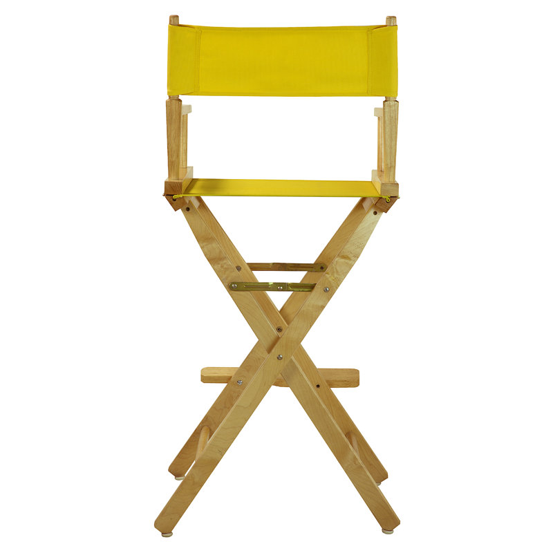 30" Folding Director Chair with Canvas, Natural, Yellow