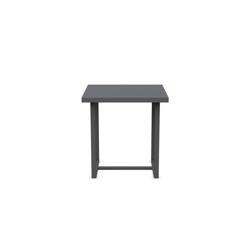 Pavia Power Coated Aluminum Bar Table, Matte Charcoal, 35.23" W x 35.23" L x  42.13" H