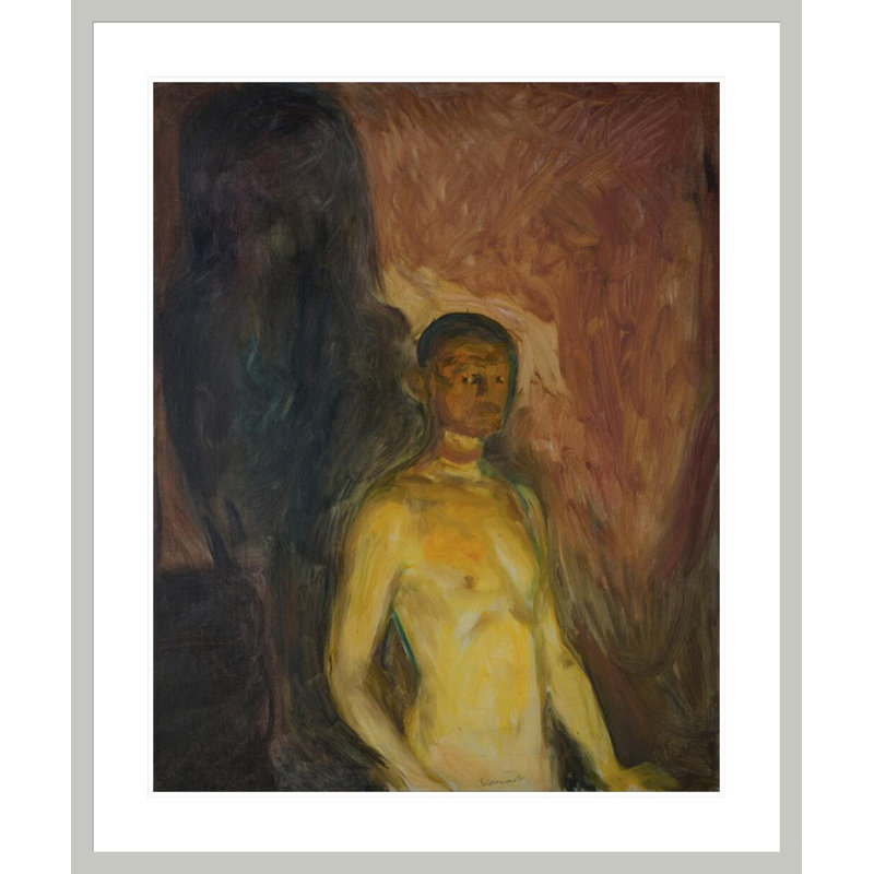 «Autoportrait en enfer» par Edvard Munch - impression giclée sur cadre, 40.1" H x 33.5" W