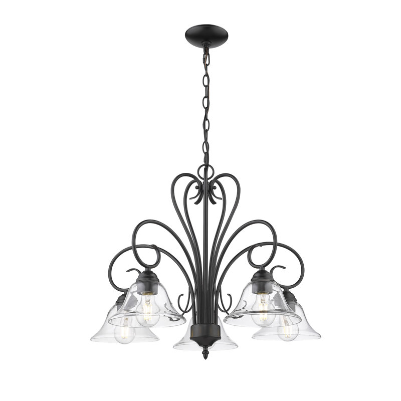 Karcher 5-Light Dimmable Chandelier, Matte Black