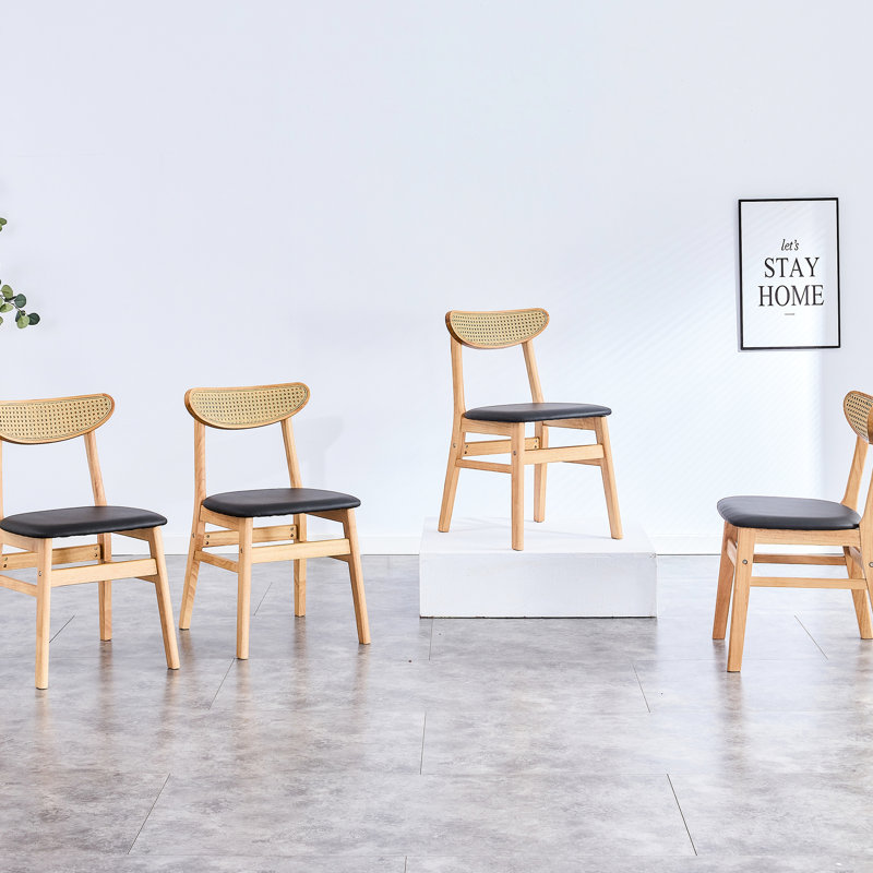 Chaise de salle à manger en bois massif avec unité centrale - 4 ou plus pour la maison, le bureau et le restaurant, 4
