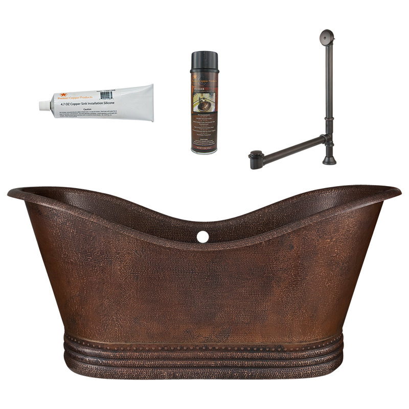 Premier Copper Products BSP5_BTD67DBOF Bathtub And Drain Package