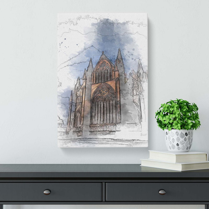 Lincoln Cathedral in England in Abstract - Wrapped Canvas, 60cm H x 40cm W x 3cm D