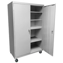 Broom Closet Storage Cabinet with 4 Adjustable Shelves - 36W x 24D x 72H