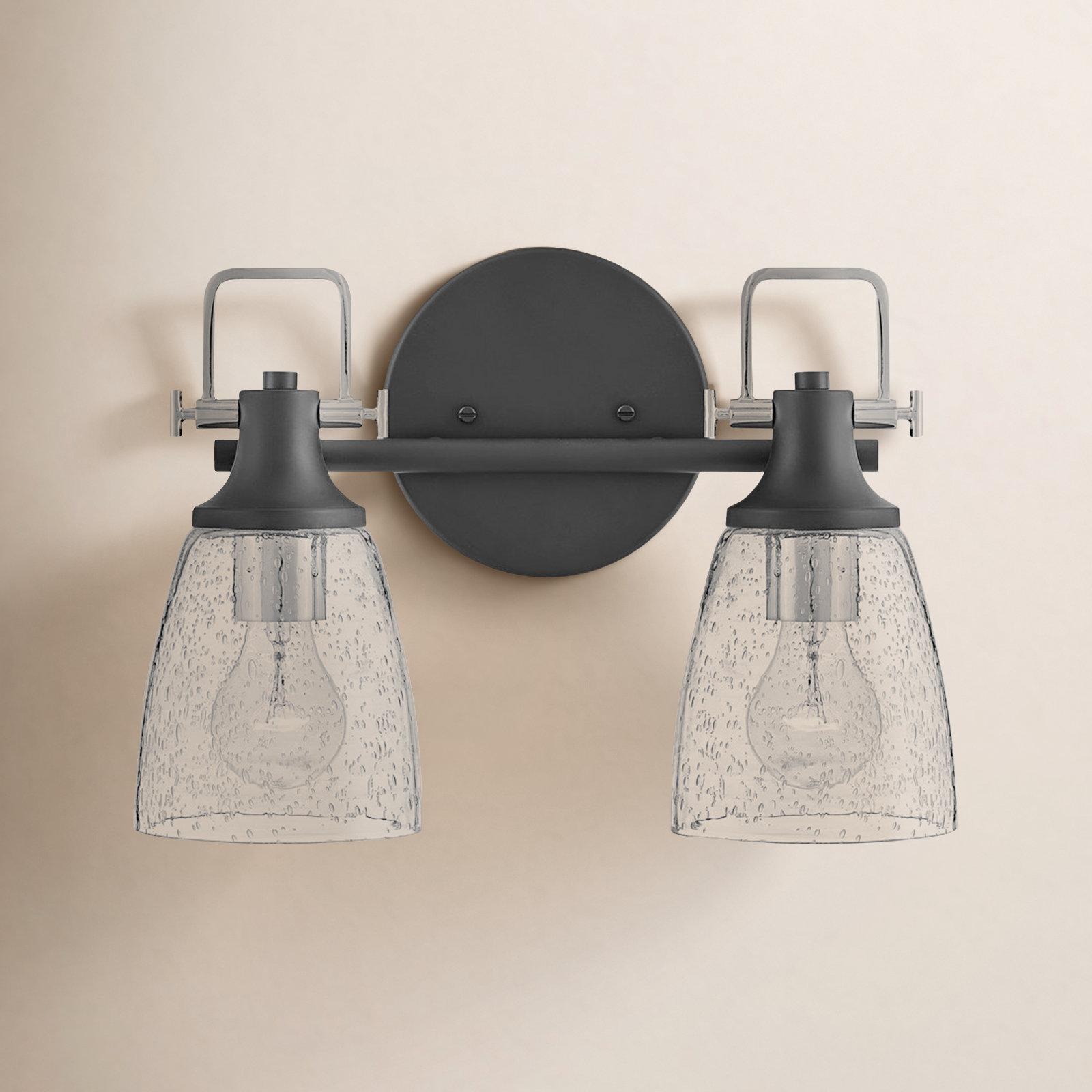Hinkley Easton 2-Light Vanity Light, Black/Chrome