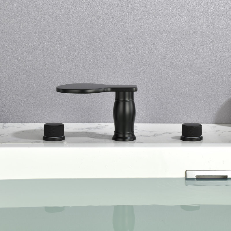 2 Handle Deck Roman Tub Faucet, Black