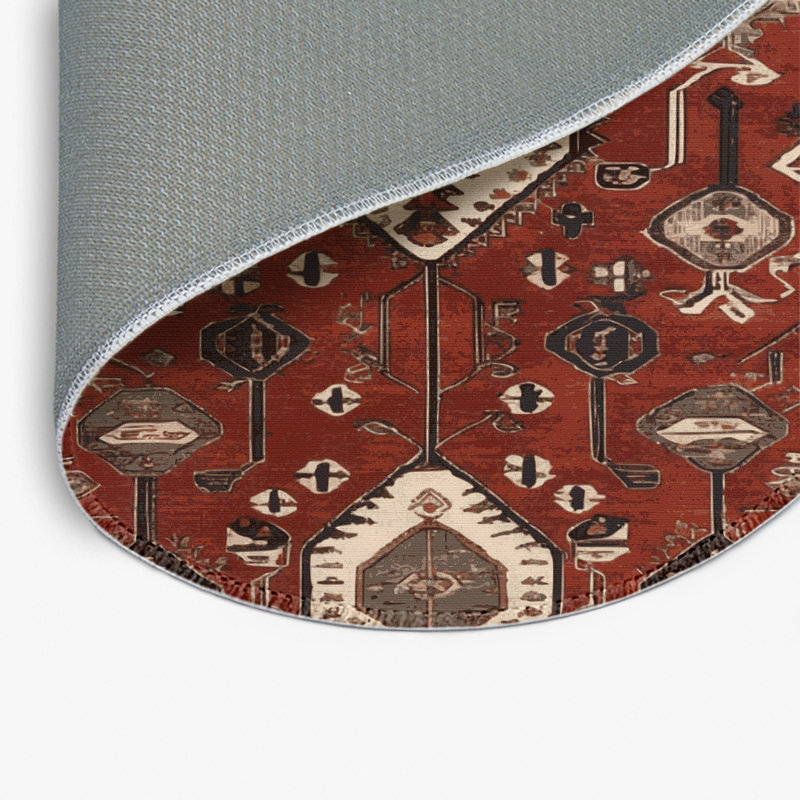 Tapis turc intérieur et extérieur brun, Rond 5 pi