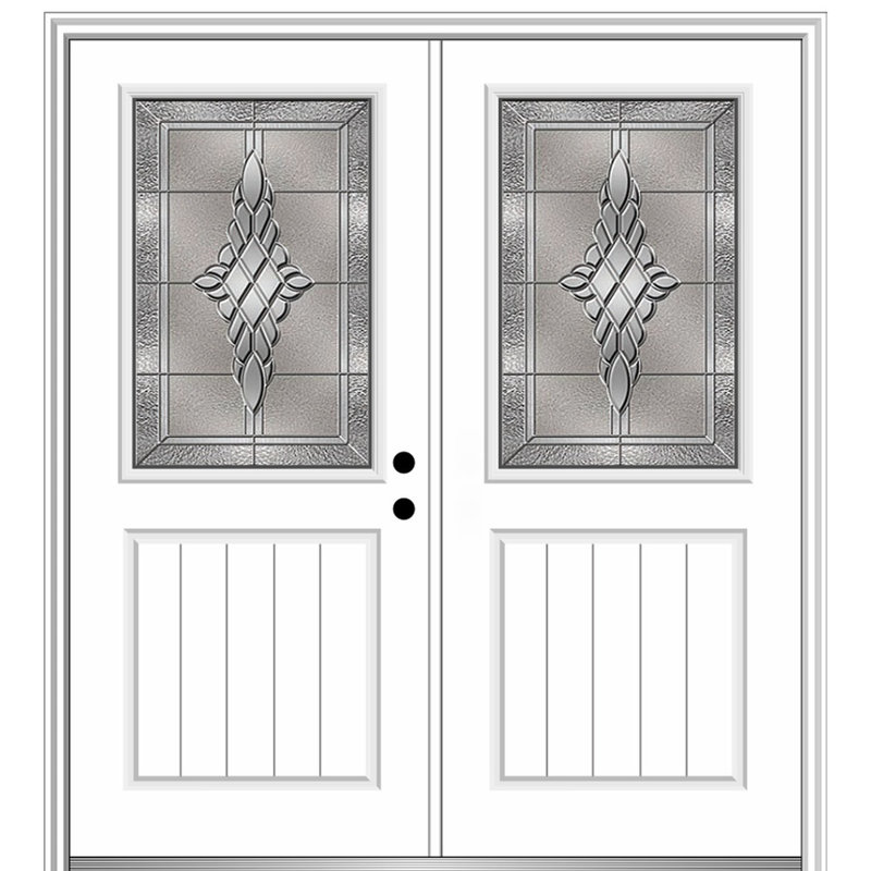 Porte d'entrée avant en fibre de verre Grace, H 82,25 po x l 66 po, Ouverture vers la gauche