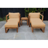 Venice Teak 5 Piece Chat Group With End Table