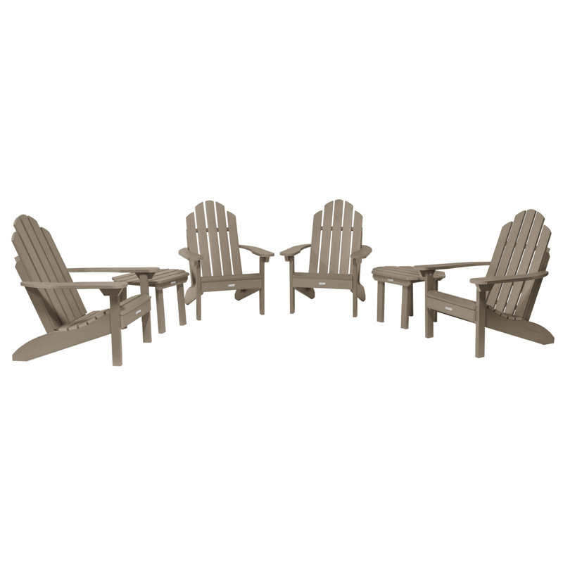 Anette Outdoor Adirondack Chair With Table, Woodland Brown