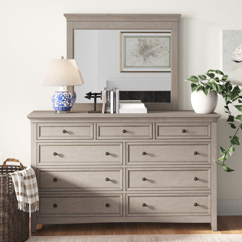 Kingery 66" W 9-Drawer Dresser, Antique White