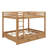 Queen-Over-Queen Rustic-Style Wooden Bunk Bed With Ladder & Pull-Out Trundle Bed-198832577