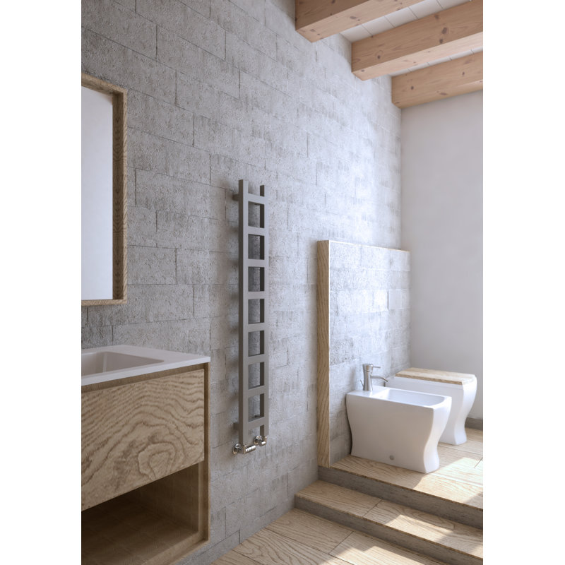 Easy Heated Towel Rail, 128 cm H x 20 cm W x 7.2 cm D, Taupe