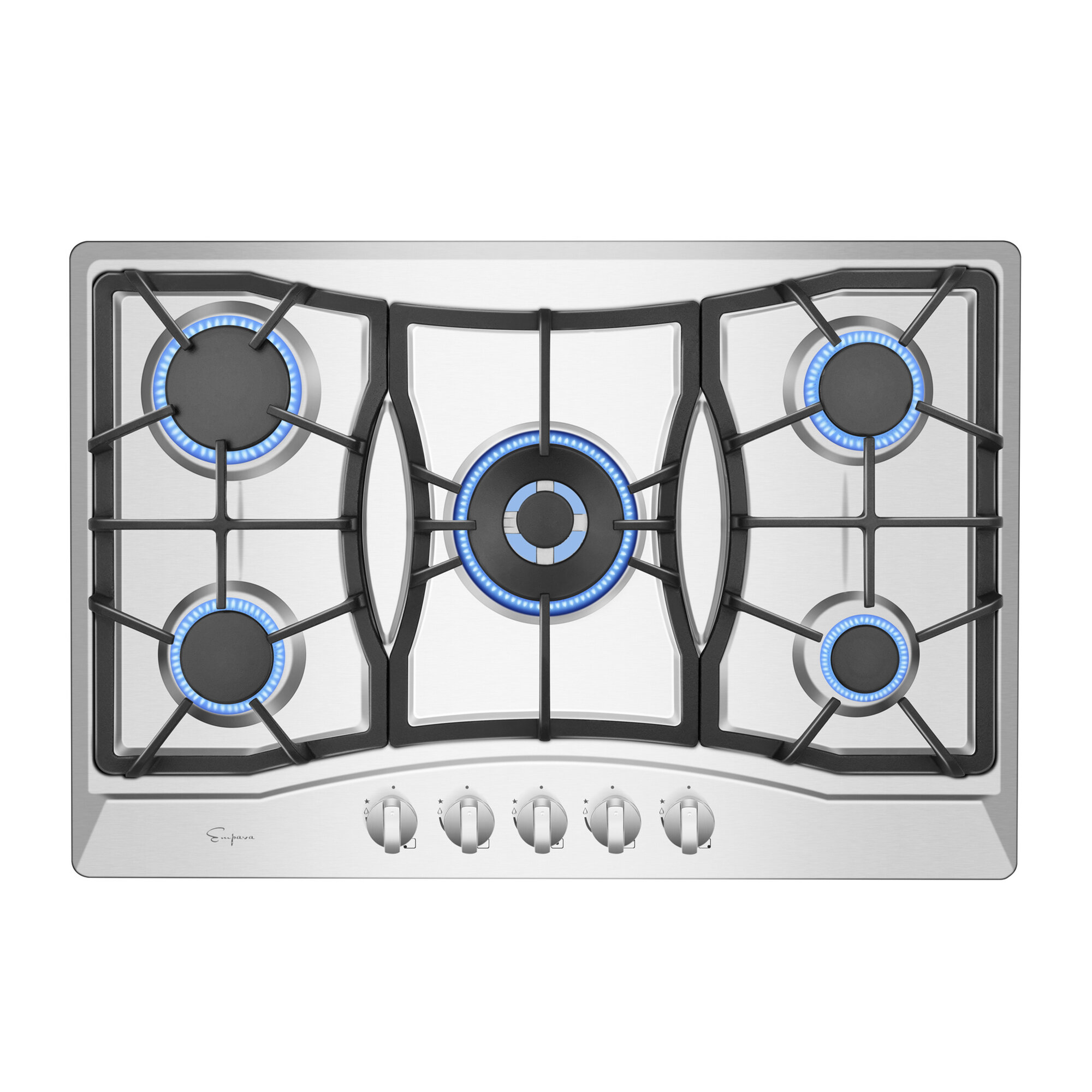 Gas Stove Top 24 inch YTX Kitchen, 24 inches Gas Cooktop 4 Burner, Gas  Stove Top NG/LPG Convertible, Sliver Stainless Steel Dual Burners Propane