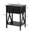 Berardina 3 - Piece Living Room Furniture Set, Modern Black Lift-Top Coffee Table with Hidden Storage & Nightstand Set of 2 with Drawer and Open Shelf-929476471