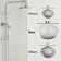 Système de douche thermostatique rond à 2 fonctions avec valve brute
