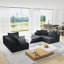Ensemble de canapé modulaire rembourré de style moderne sans dossier, avec canapé modulaire de L de 132 po et 6 coussins, canapé-lit combiné gratuit pour le salon, la chambre à coucher-1075245125