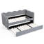 Lit de jour simple avec couchette bleu marine, lit en lin, conception, forme de vague, porto, multifonctionnel pour diverses occasions, coins arrondis, tissu confortable à assembler, forme, charge, hospitalité