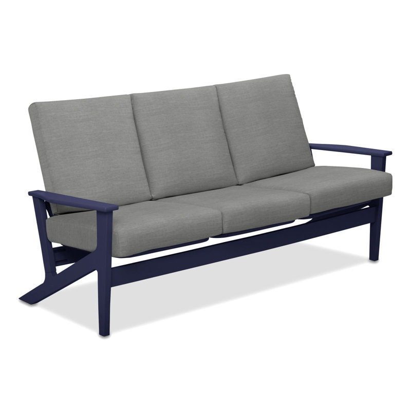 Chrisa 74.5'' Wide Patio Sofa with Cushions, Kona, Canvas Granite Sunbrella® Canvas