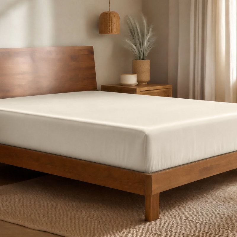 Drap-housse en rayonne de bambou, Sable, Drap-housse pour lit simple TG