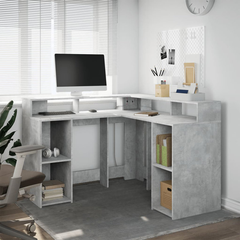 Computer Desk, Concrete grey