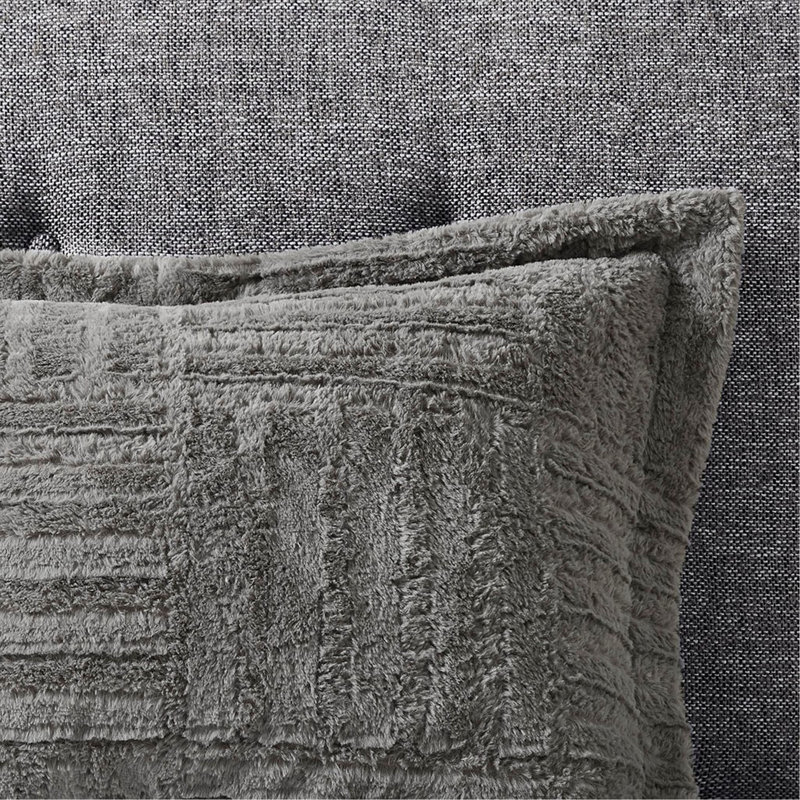 Fur Down Alternative Comforter Mini Set, Gray, King Comforter + 2 Additional Pieces