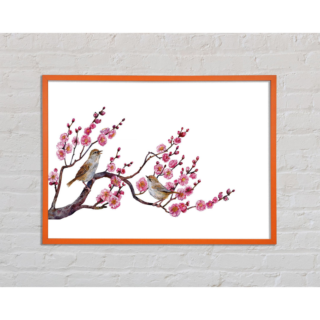 Dracen Cherry Tree Love Birds - Einzelner Bilderrahmen Kunstdrucke