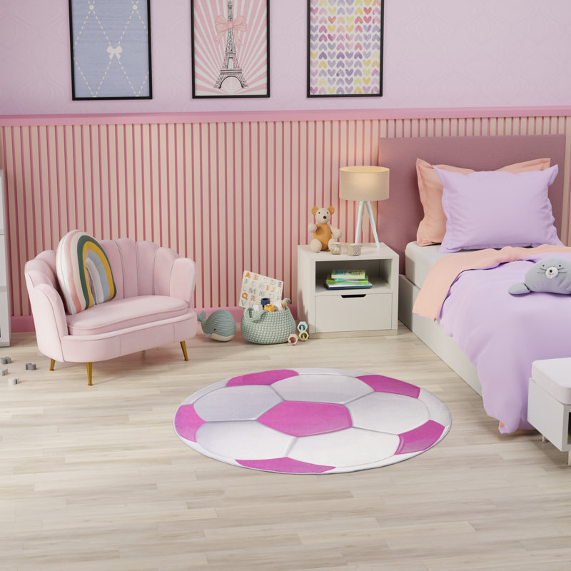 Tapis d'intérieur rond lavable à la machine Zoomie Armita 5 pi x Zoomie
