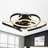 22" Black Modern Flush Mount Low Profile Ceiling Fan with Light and Smart APP Control