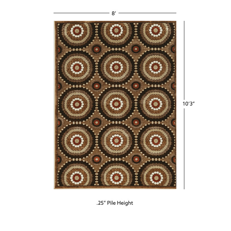 Tapis brun Cyle Performace High Lo, Rectangle 8 pi x 10 pi 3 po