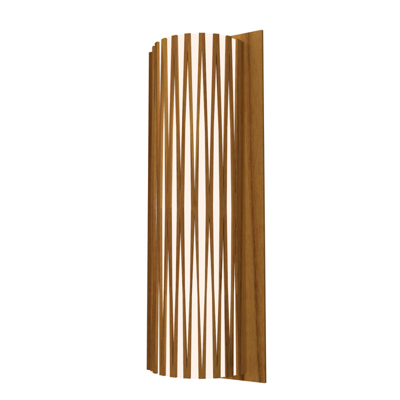 Living Hinges Manufactured Wood Flush Mounted Sconce, Teak